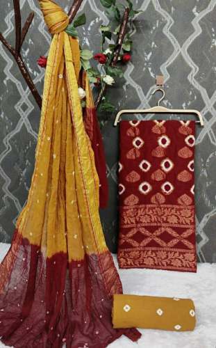 AAMRPALI-3 Cotton Bandhni Dress Materail by m g fashion