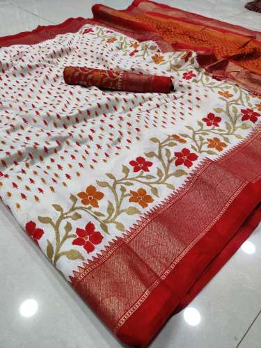 Cochin silk Foil Print saree by m g fashion