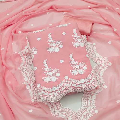 Georgette With Embroidery Work Dress Material