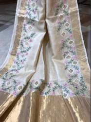 Elegant Cut Work Pure Tussar Silk Saree 