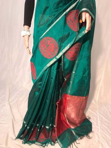 Jari Woven Pallu Dupion Raw Silk Saree 