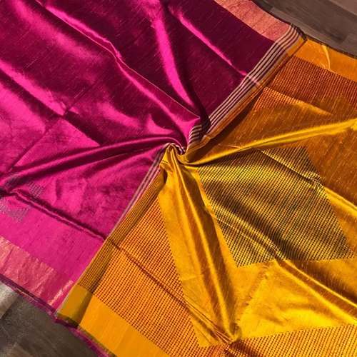 Wedding wear Pure Dupion Raw Silk Handloom Saree by Manisha silk weaves