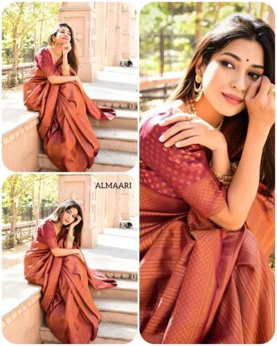 DARK MAROON COLOUR PURE SOFT SILK SAREE