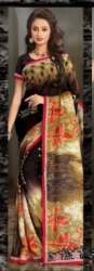 Floral Print Georgette Saree with Running Blouse