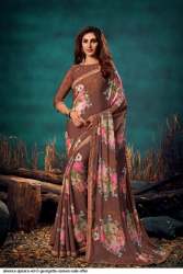 Brown Printed Alveera Brand Saree 