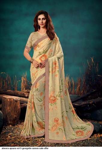 Georgette Printed  Saree By Alveera Saree  by Alveera Sarees