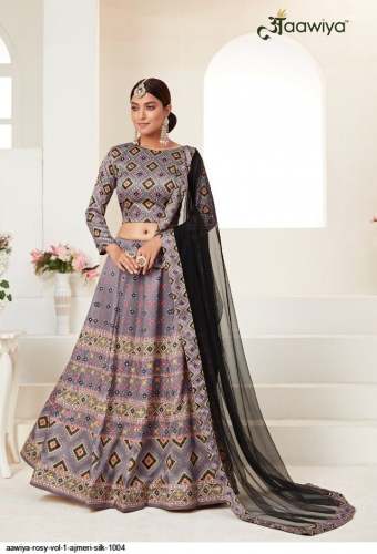 Designer Ajmeri Silk Lehenga Choli by Aawiya Rosy by Aawiya