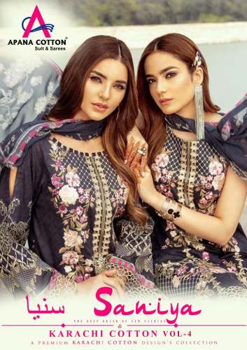 Saniya Karachi Cotton Suit by Apana Cotton  by Apana Cotton