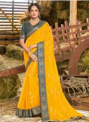 Fancy Yellow Saree by Vishal Prints