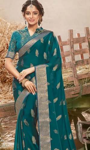 Vishal Print Chiffon Zari Border Saree by Chhoti Bahu