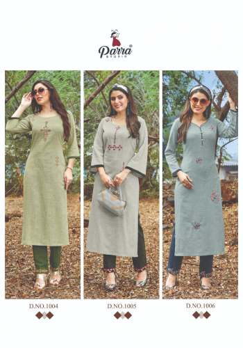 Cotton Slub Kurti With Pant by Parra Nature  by Parra Studio