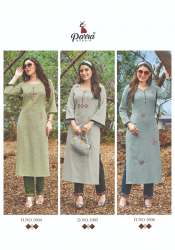Cotton Slub Kurti With Pant by Parra Nature 
