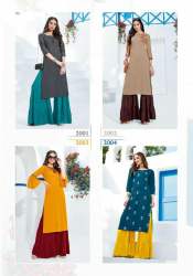  Lovely Heavy Rayon Kurti With Sharara by Parra 