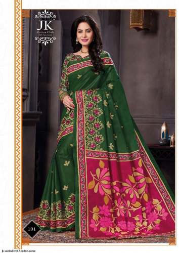 Jk Cotton Club Vaishali Vol 7 Present Cotton Saree by JK Cotton Club