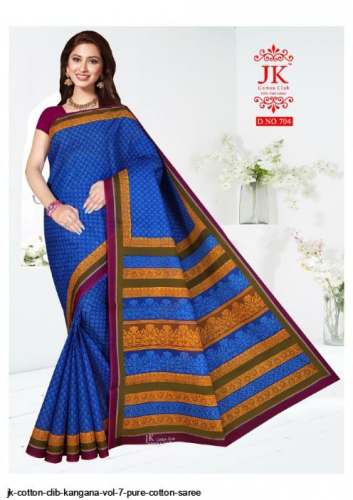 Kangana Vol 7 Pure Cotton Saree by JK Cotton Club by JK Cotton Club