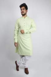 Mens Plain Cotton Kurta Set 