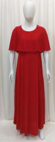 Red Long Lycra One Piece Gown By K Basic by Kangir