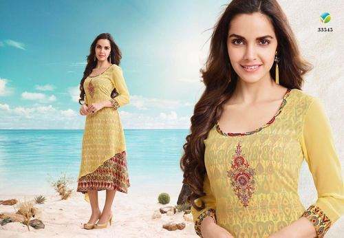 V Fashion Studio Casual Embroidered Kurti