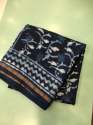 chanderi-hand-block-indigo-print-saree