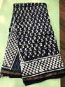 Chanderi Hand block indigo print saree thumb 1