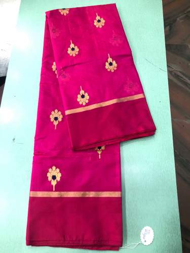 Chanderi Hand weaving eknaliya work with pattu pure silk border  by kalyan bunkar handloom chanderi (sufair khan)