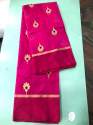 Chanderi Hand weaving eknaliya work with pattu pure silk border 