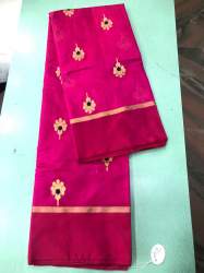 Chanderi Hand weaving eknaliya work with pattu pure silk border 