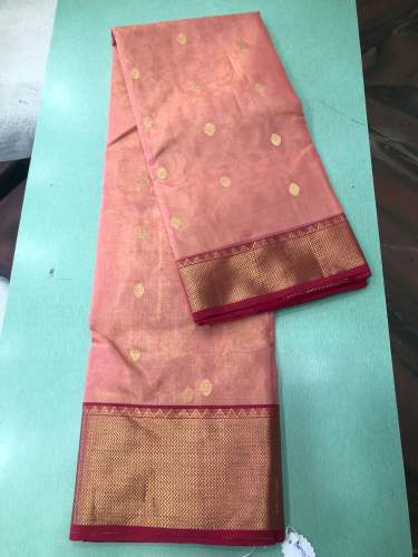 Chanderi Hand weaving tissue kora silk saree 