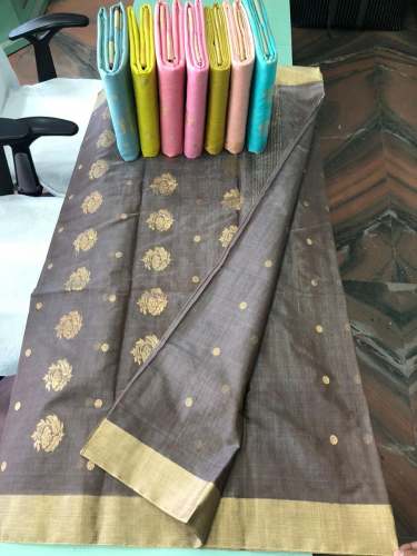Chanderi Silk Sico Hand Weaving Saree 