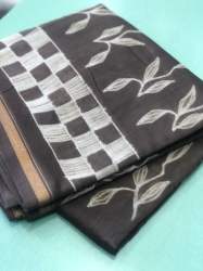 Hand block Sibori Print Chanderi Silk saree