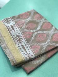 Sufair Khan Present Maheshwari Soft Silk Bagru Print Saree 