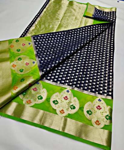Banrasi Dayble Silk Saree  by Heena Fabrics