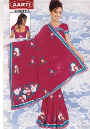 Embroidery Resham Saree For Women by Aarti Saree Emporium