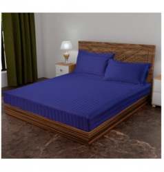 Blue Elastic Fitted Bed Sheet