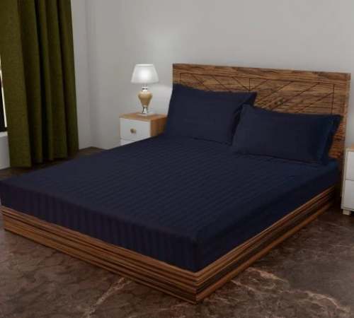 Elastic Fitted Dark Blue Bed Sheet
