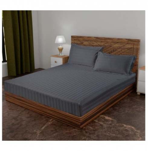 Grey Elastic Fitted Bed Sheet
