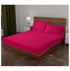 Pink Elastic Fitted Bed Sheet