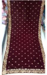 Sherwani Velvet Embroidery Dupatta Ready