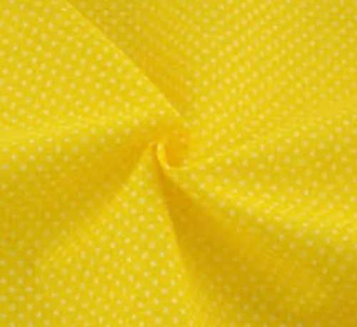 Yellow Dot Printed Arvind Cotton Fabric