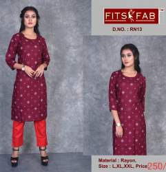 Rayon cotton kurti
