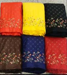 Fancy Embroidered Rayon Fabric for Dresses 