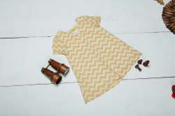 ONAS MUSTARD ZIGZAG PRINT DRESS