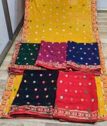 Embroidered Fox Georgette Fabric Dupatta