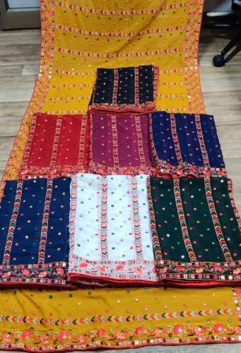 Embroidered Georgette Fabric Dupatta by Shree Hari Creation