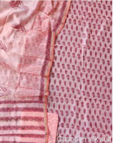 Chanderi Block Print Dress Material by Meena Textile