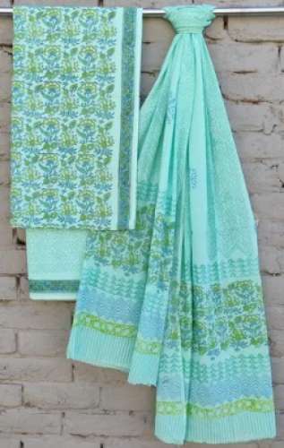 Ladies Hand Block Print Unstitched Suit by Meena Textile
