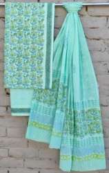 Ladies Hand Block Print Unstitched Suit