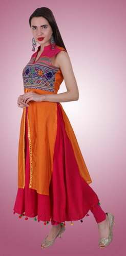 Indian Cotton Anarakali Kurti by Dot Exports