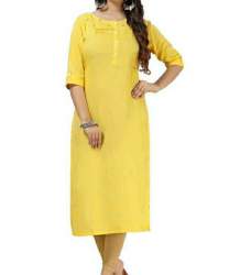 Buy Yellow Kurti Pant Set For Ladies