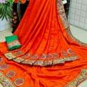 new-plain-embroidery-saree-for-women
